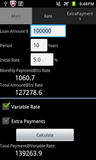 Variable Rate Loan Calculator