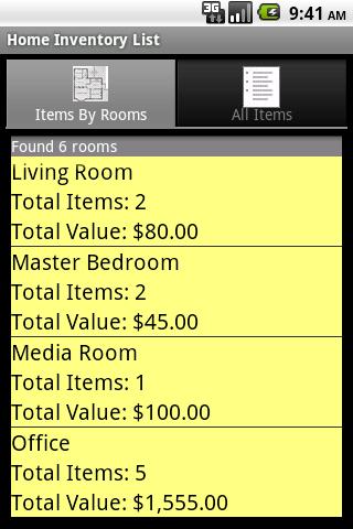 Home Inventory Organizer Screen 2