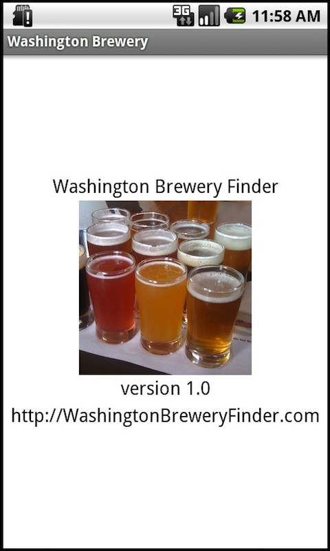 Washington Brewery Finder Screen 1