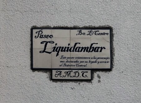 Placa Del Paseo Liquidámbar