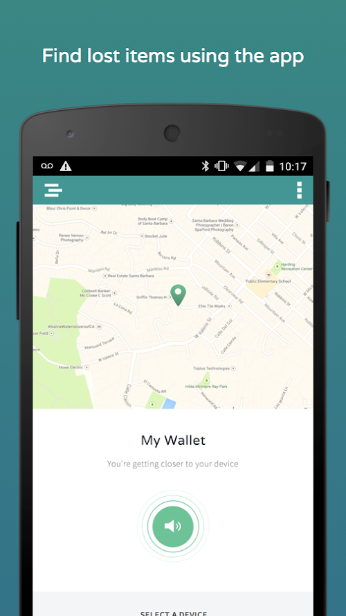 Android application TrackR - Lost Item Tracker screenshort