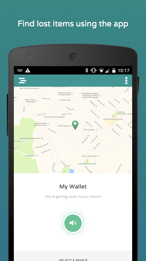 TrackR - Lost Item Tracker Screen 1