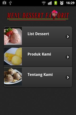 Menu Dessert Favorit