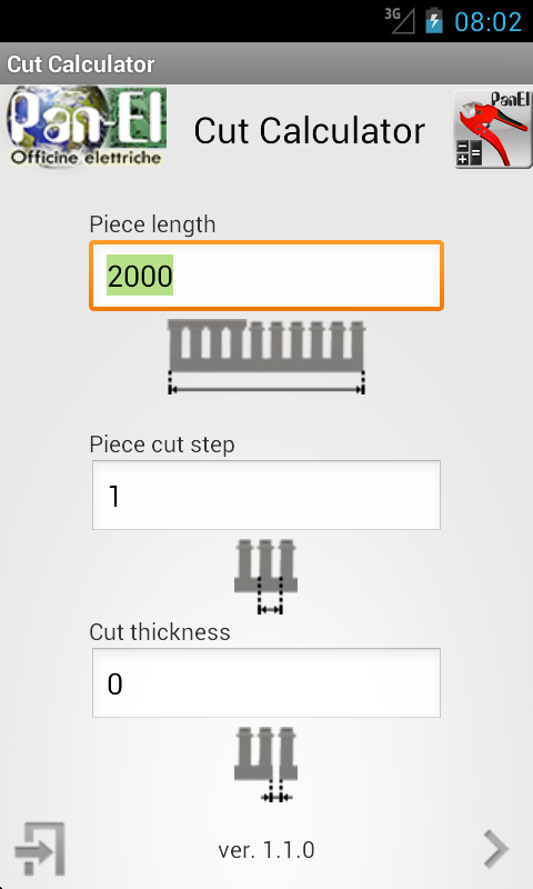Android application Cut Calculator screenshort
