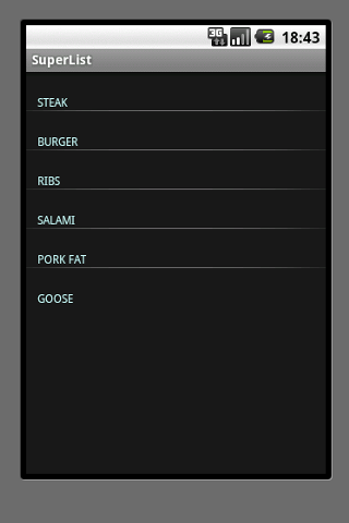 SuperList Screen 2