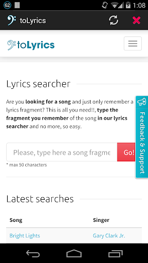 toLyrics - Lyrics searcher