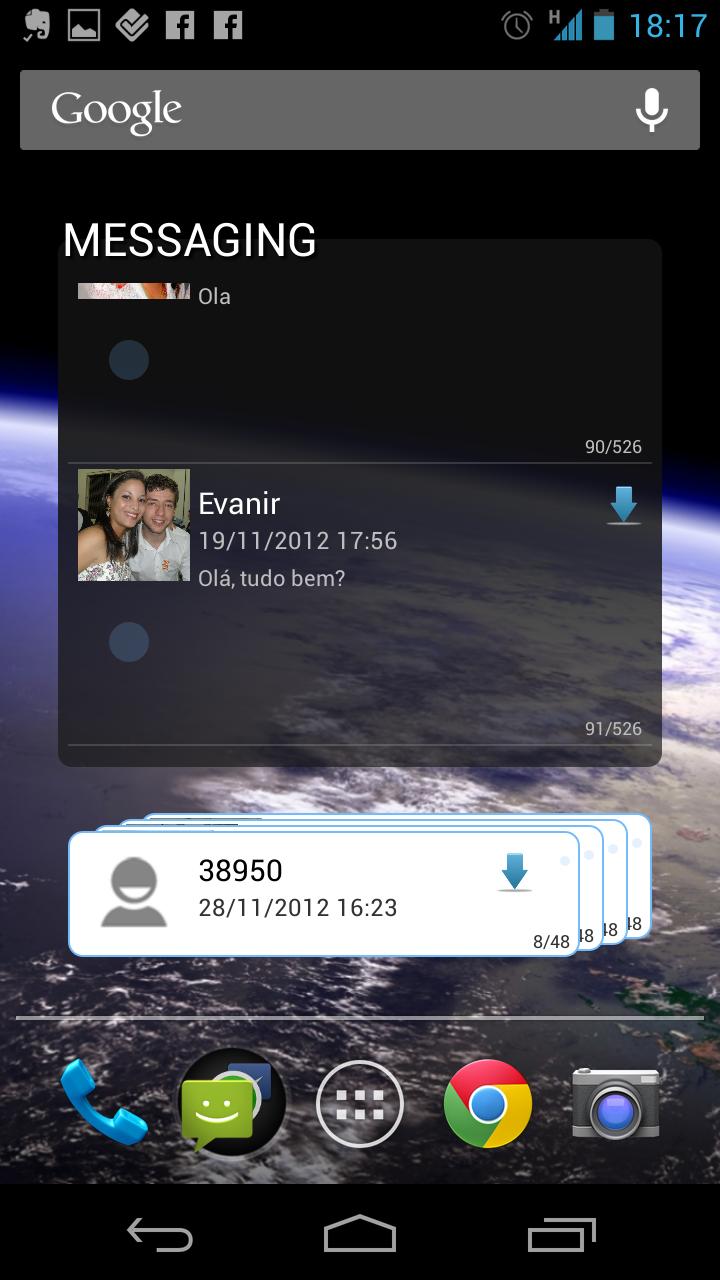 SMS Widget Screen 3