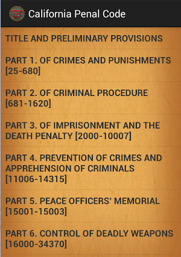 CALIFORNIA PENAL CODE