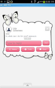 GO SMS THEME|PeachButterflySky Screenshots 3