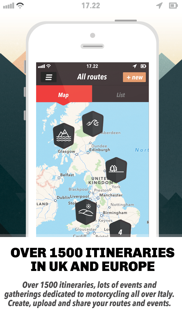 Ride the Way; motorbike routes Screen 2