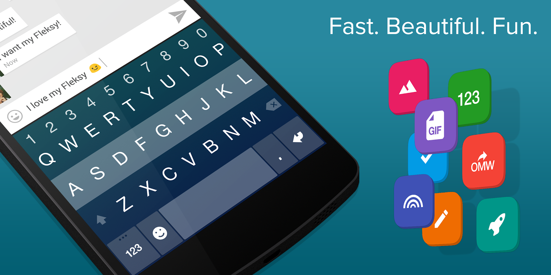   ‪Fleksy + GIF Keyboard‬‏- لقطة شاشة 