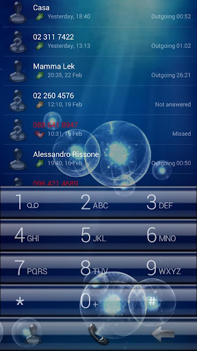 Dialer Glass Bar Theme Skin