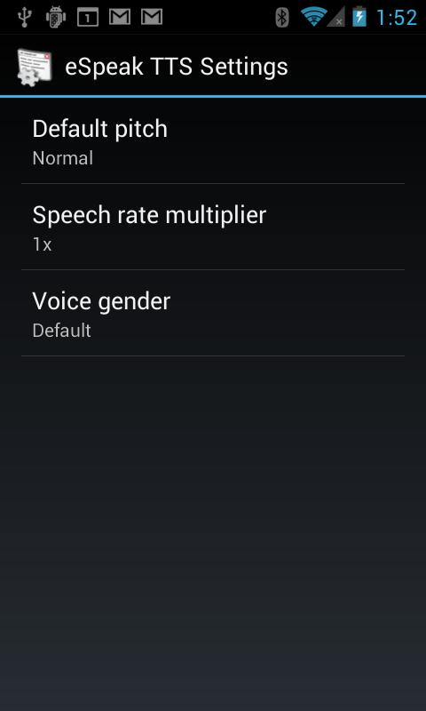eSpeak TTS Screen 2