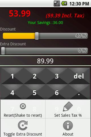 Sale Percent Calculator Screen 2