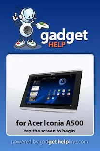 Acer Iconia A500 Gadget Help