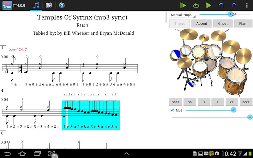 TabTrax drum tab player editor