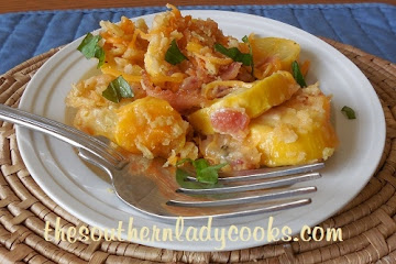 Cheesy Bacon Yellow Squash Casserole