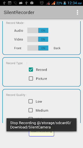 Silent Camera Recorder