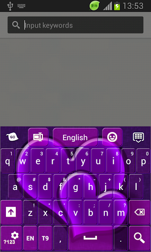 GO Keyboard Purple Hearts