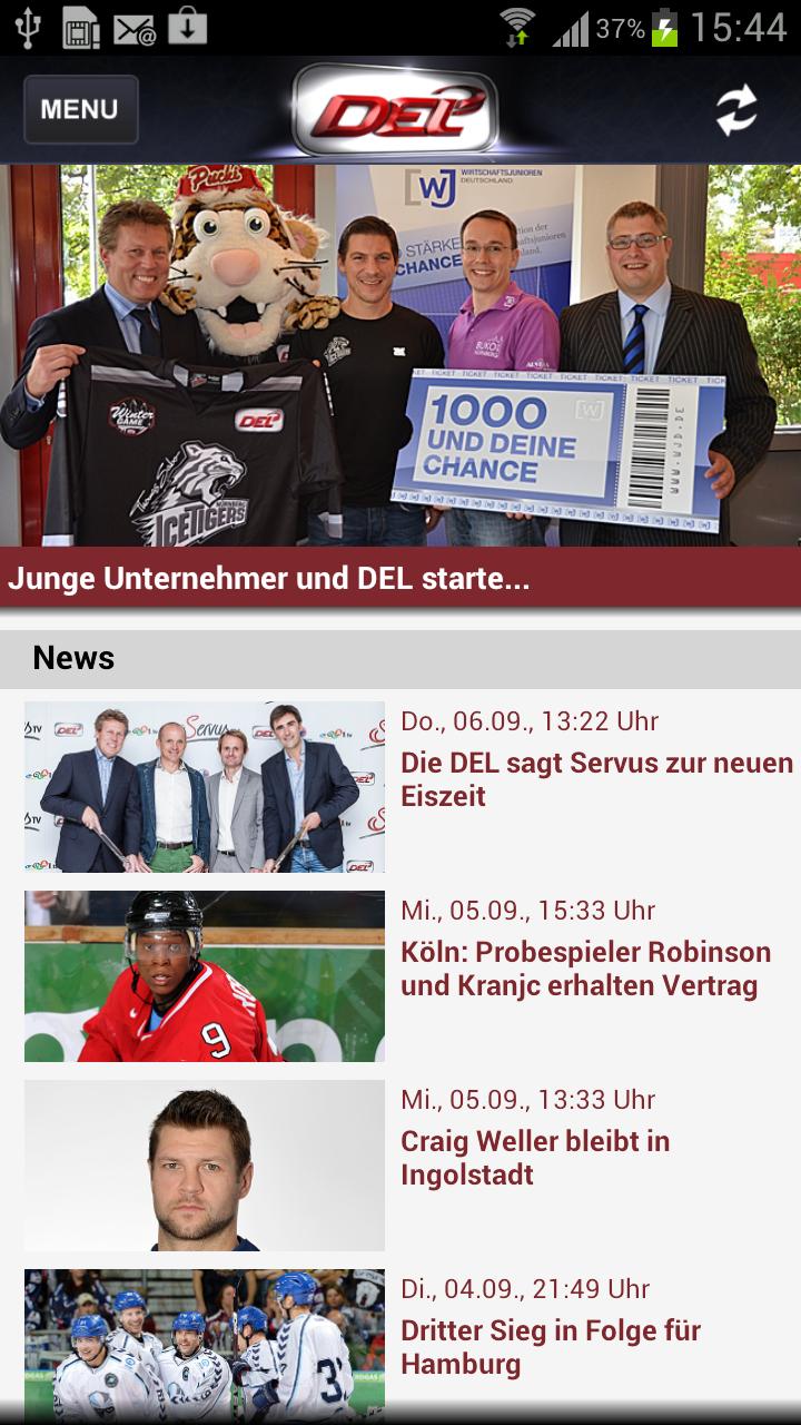 Android application DEL - Deutsche Eishockey Liga screenshort