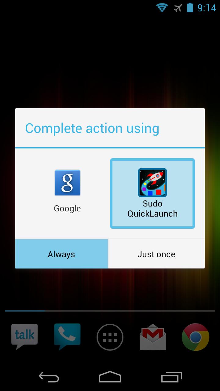 Sudo QuickLaunch Screen 2