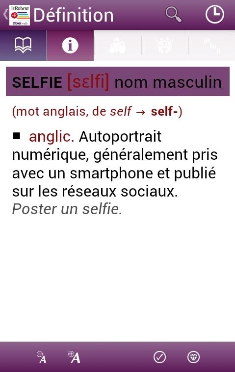 Dictionnaire Le Robert Mobile Screen 2
