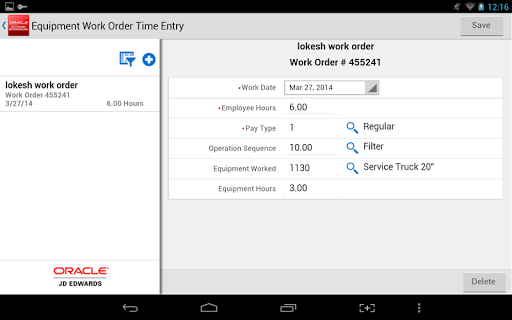 【免費商業App】Work Order Time - JDE E1-APP點子