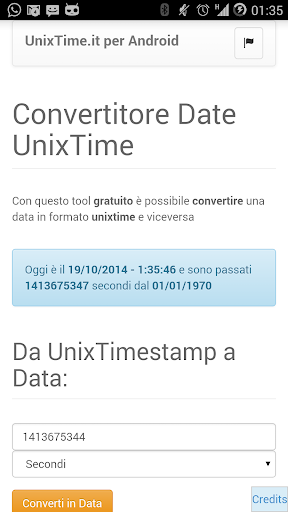 convertitore Unix Time