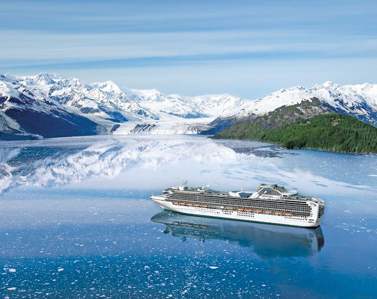 Take in ice-covered mountains and glaciers during your Diamond Princess cruise through College Fjord, Alaska.