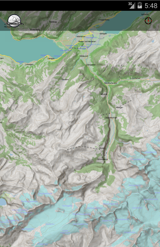BERNESE OBERLAND mountain map Screen 2