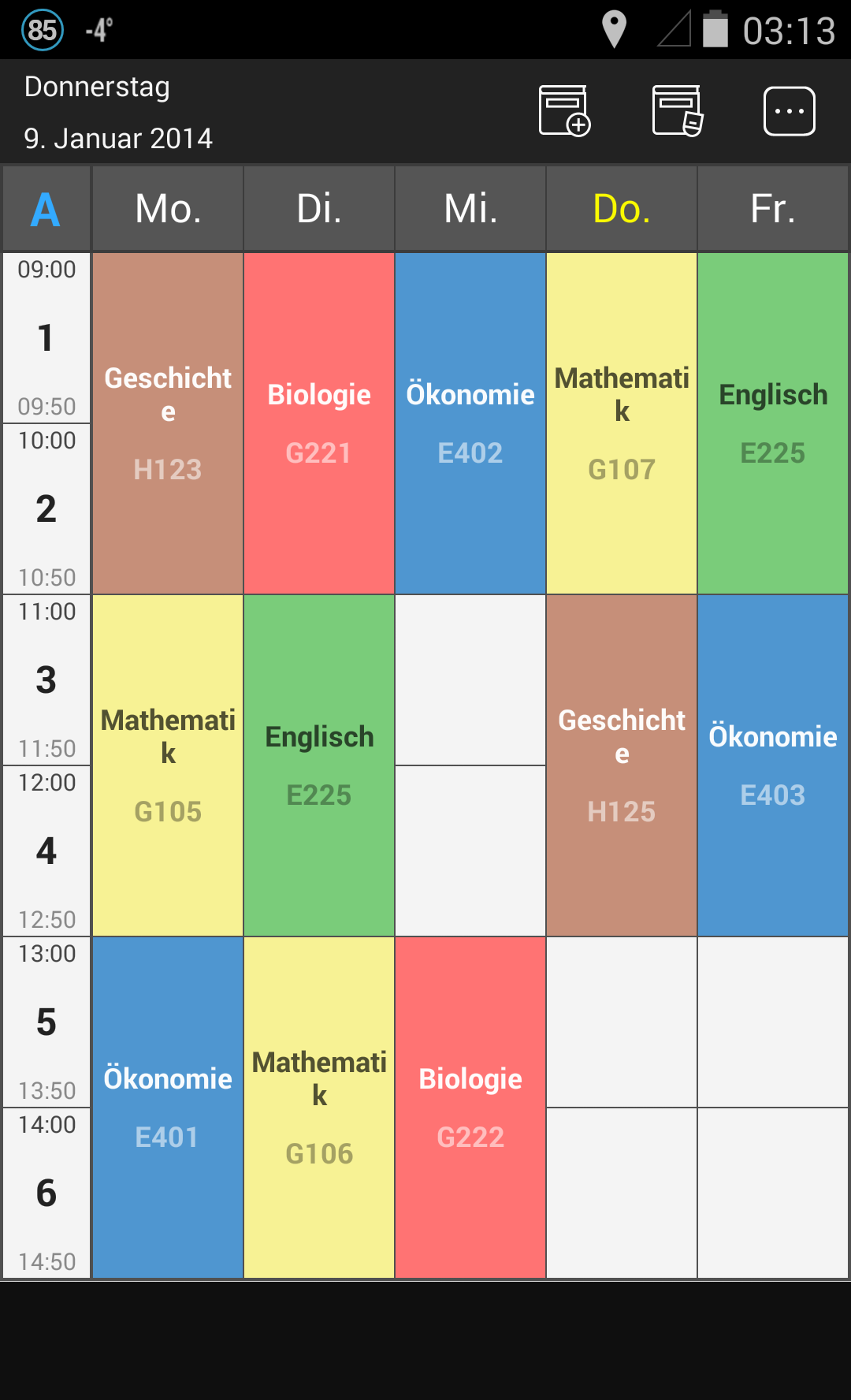 Android application Handy Timetable screenshort