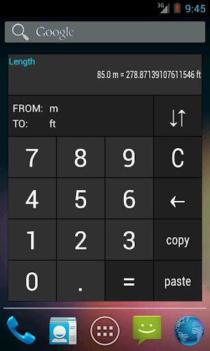 Unit converter widget HOLO