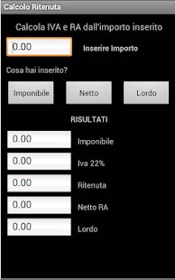 Calcolo Ritenuta Free Screenshots 1