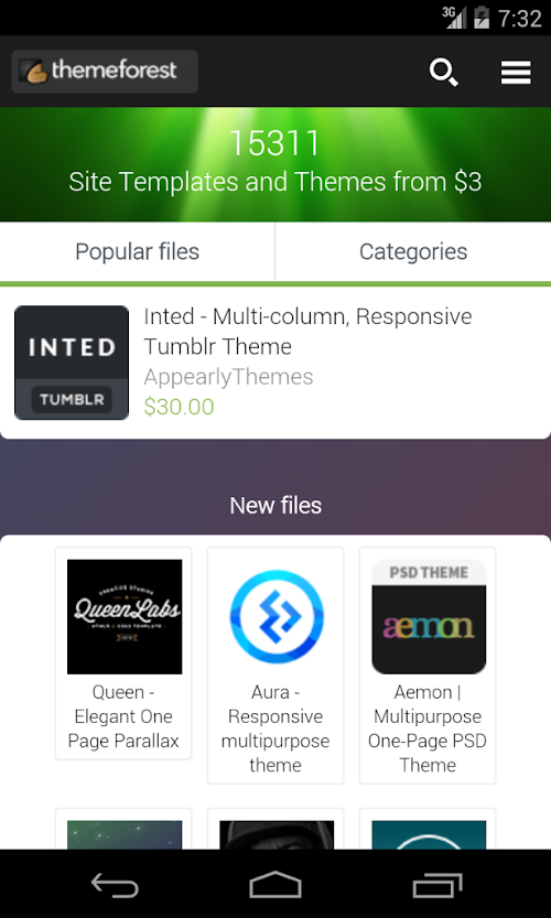 Android application EnPremium screenshort