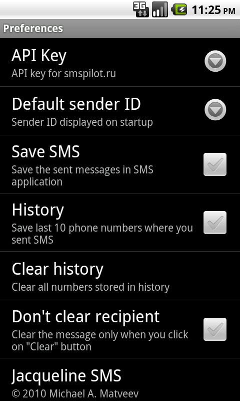 Jacqueline SMS Screen 2