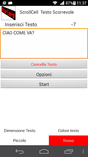 ScrollCell Testo Scorrevole