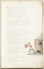 Bakker die een kat in een oven gooit