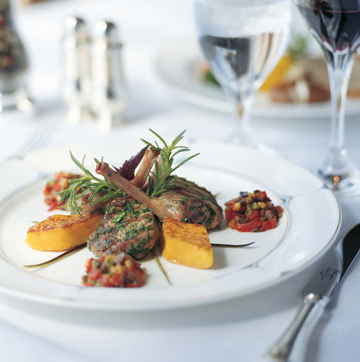 Culinary-Experiences-Lamb-Chops - Succulent lamb chips are expertly prepared on the Crystal Serenity.