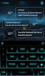 download Neon Blue Keyboard Theme free