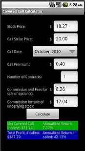 Covered Call Calculator Screenshots 1
