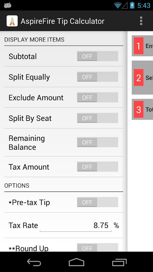 AspireFire Tip Calculator Android Apps On Google Play