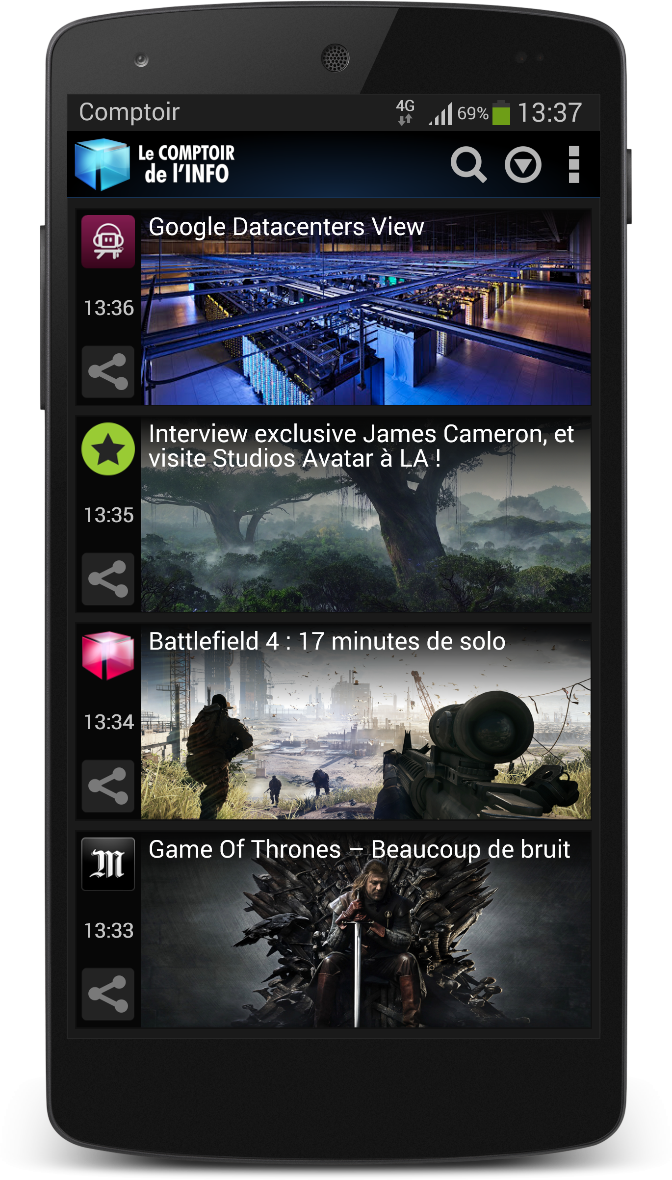 Android application Comptoir de lInfo screenshort