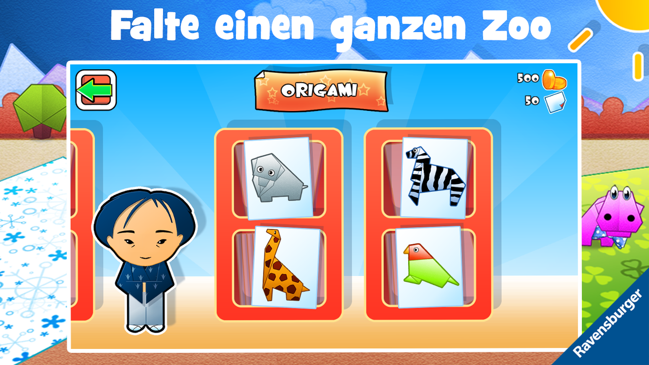 Android application Play-Origami Zoo screenshort