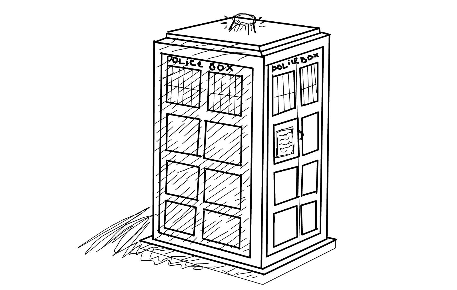 dr who tardis drawing