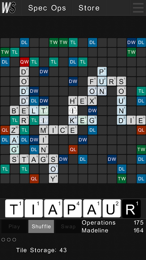Android application Wordspionage screenshort