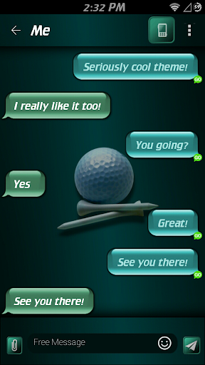 Pro Golf theme for GO SMS
