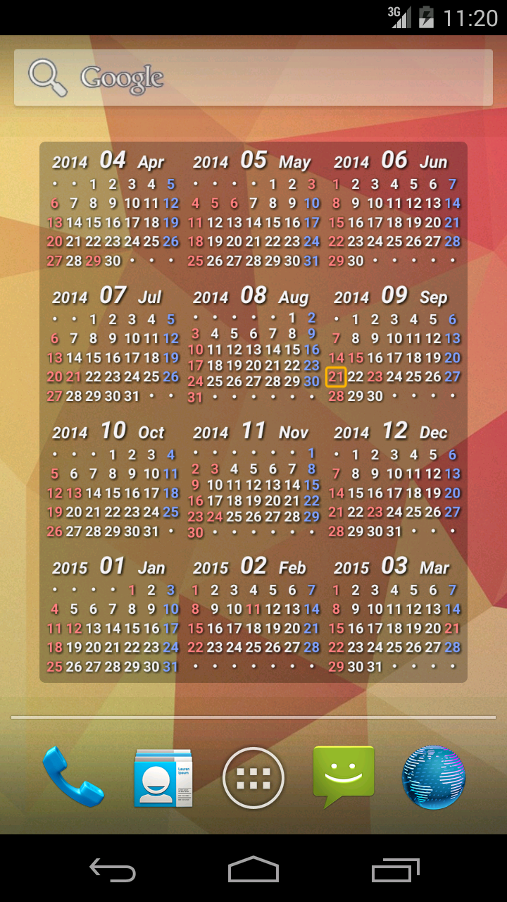 Tadano Calendar Pro Screen 2