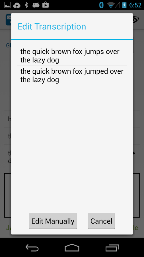 Captioning on Glass - screenshot