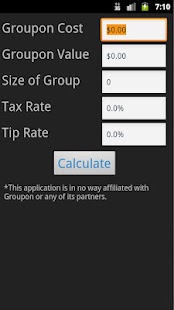 Groupon Bill Calculator