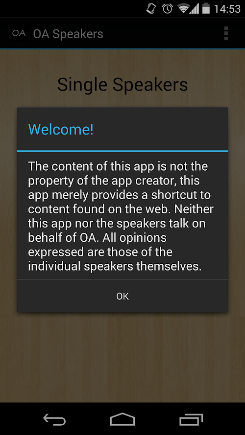 Android application OA Speakers screenshort